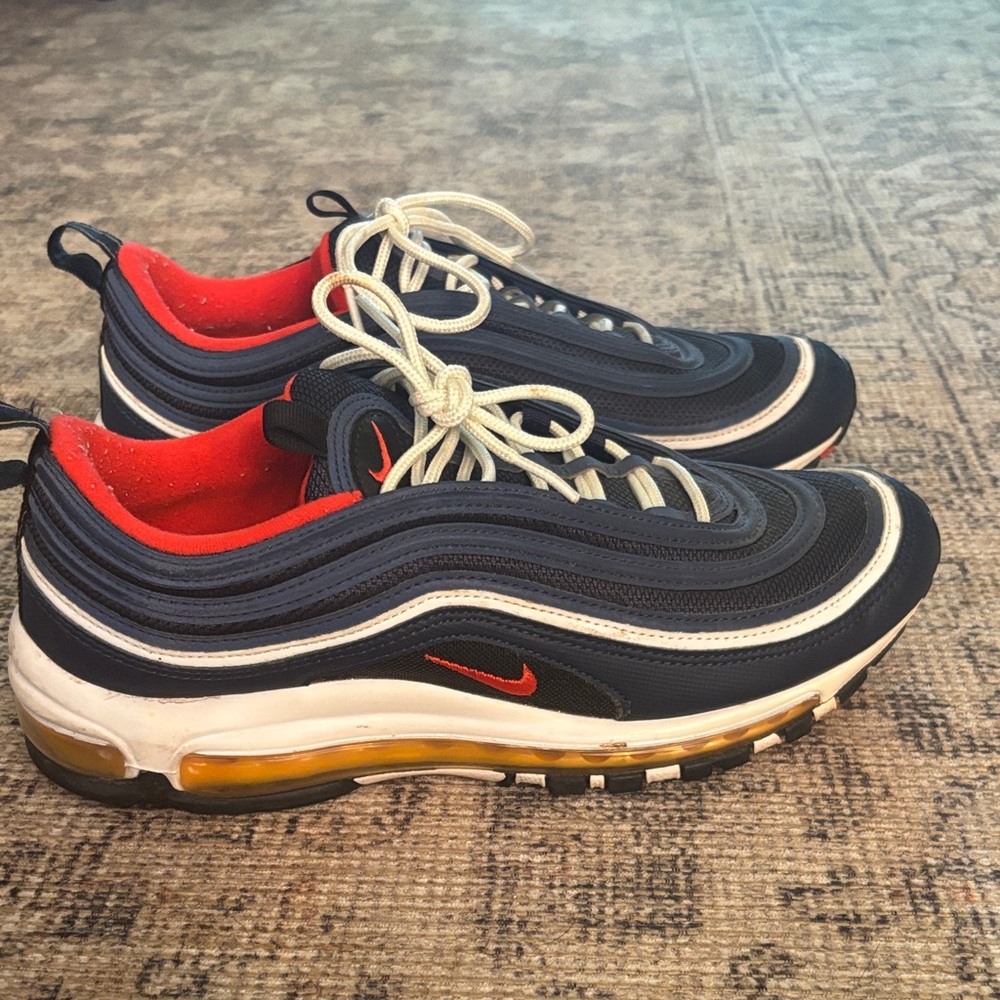 Nike Air Max 97 Sneakers - Navy, Red, and White